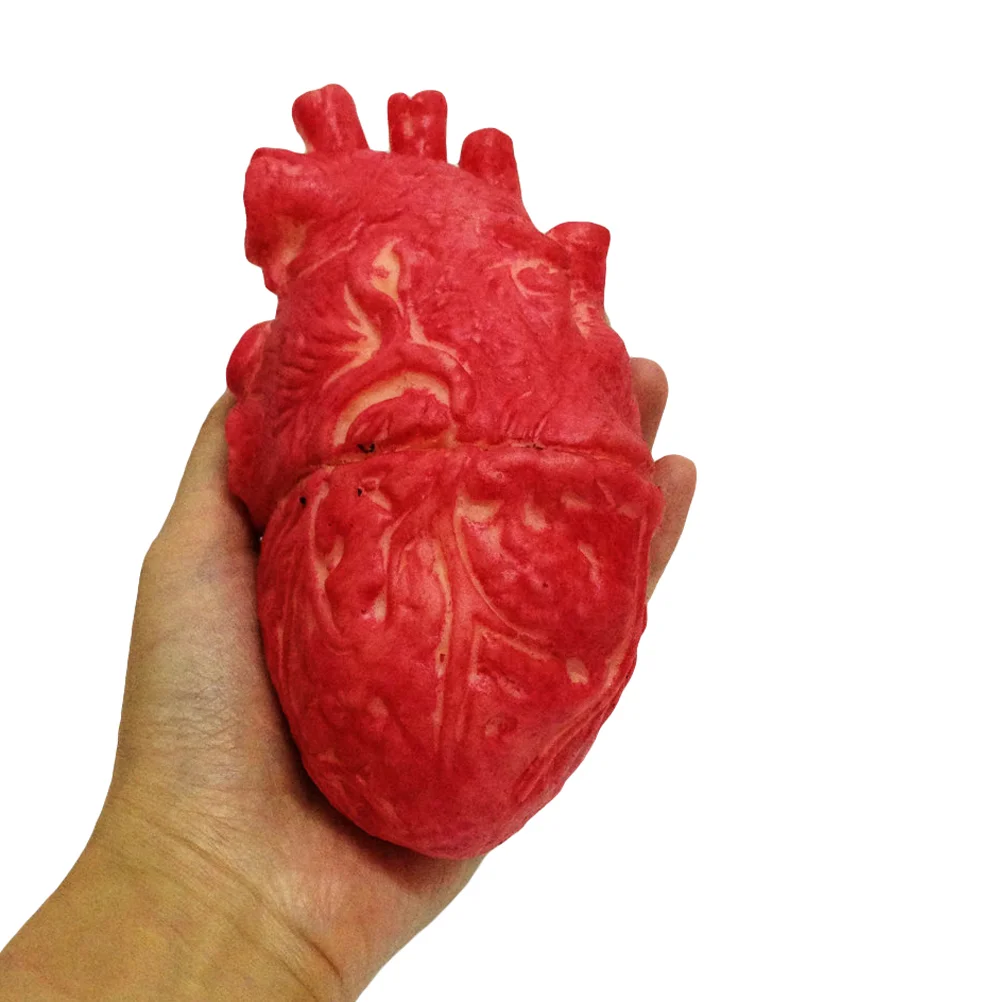 2 Pcs Simulation Heart Prop Horrible Heart-shaped Human Body Bloody Halloween Organ