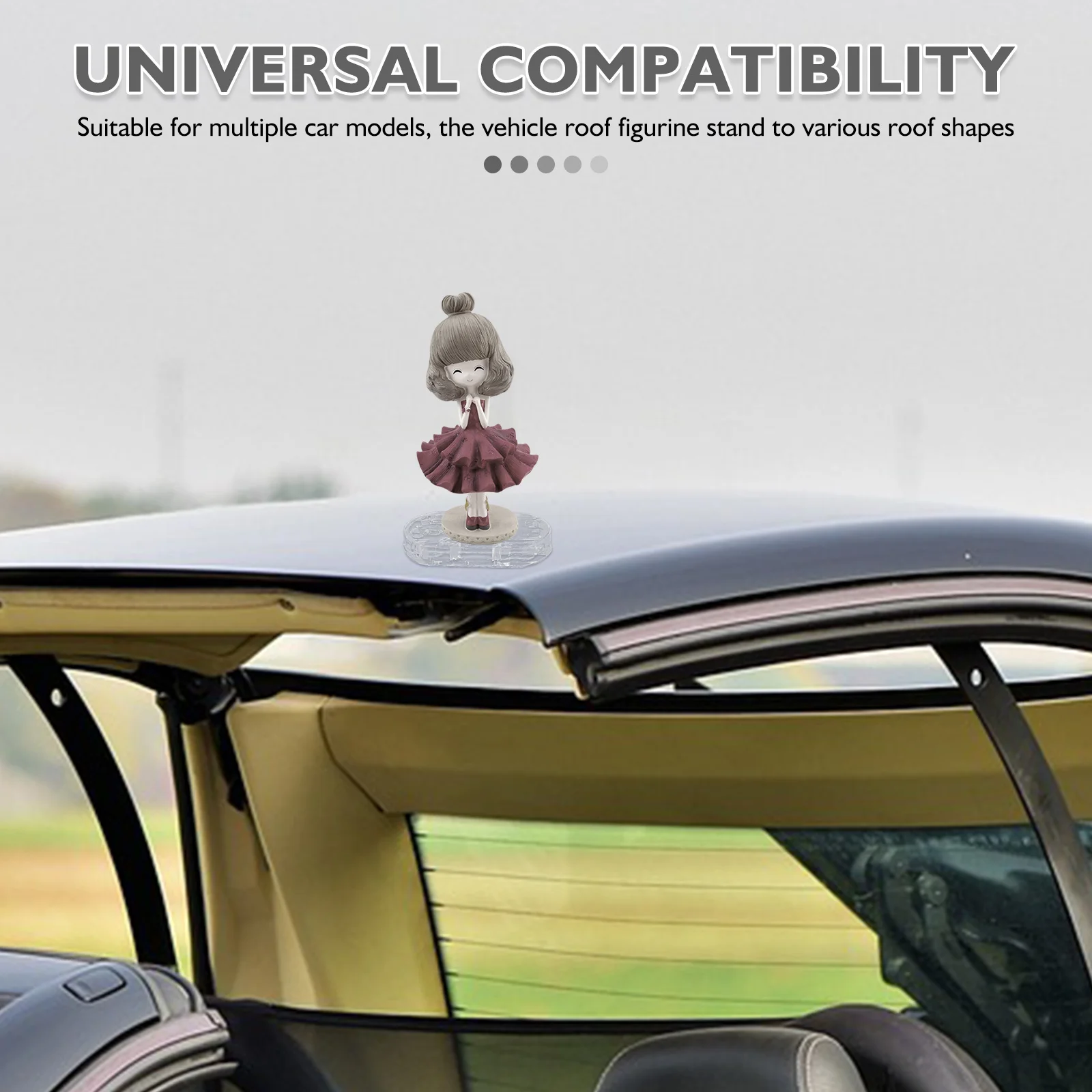 

4pcs Car Roof Decoration Base Transparent Adhesive Vehicle Roof Holder Universal Exterior Car Ornament Mount For Automotive