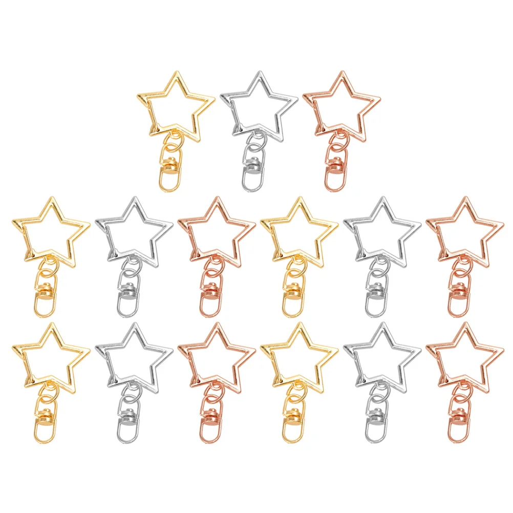 

60pcs Star Carabiner Pentagram Keychain Hanging Buckle Snap Hook Zinc Alloy Pendants Clasp Hooks Key Accessories Jewelry Crafts