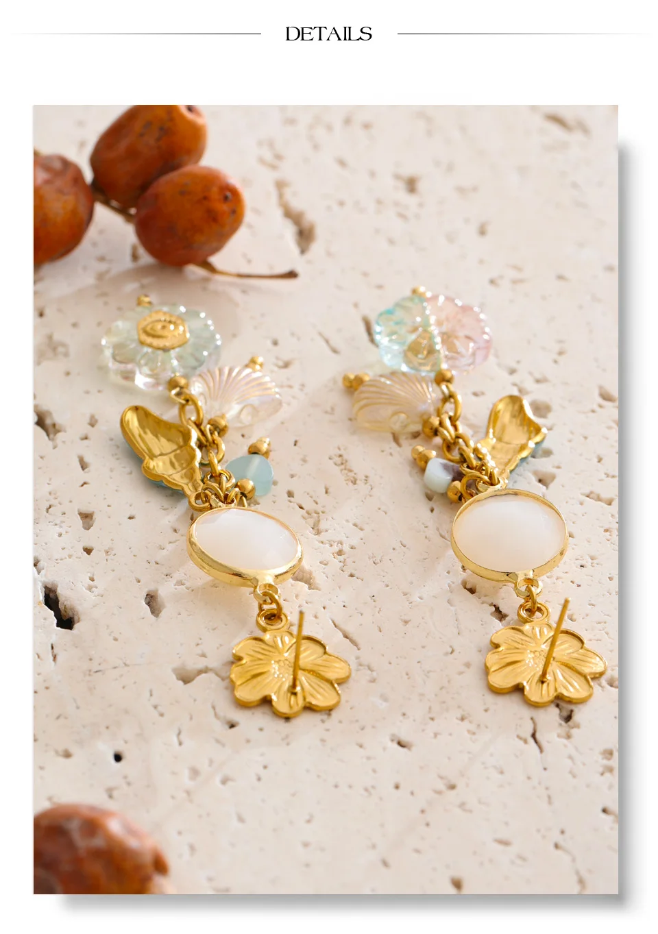 Yhpup Neuheiten: Edelstahl-Ohrringe mit Kunstharz-Blumen, Exklusiver Stil, Sommerlicher Schmuck, Perfektes Geschenk – Detail 8