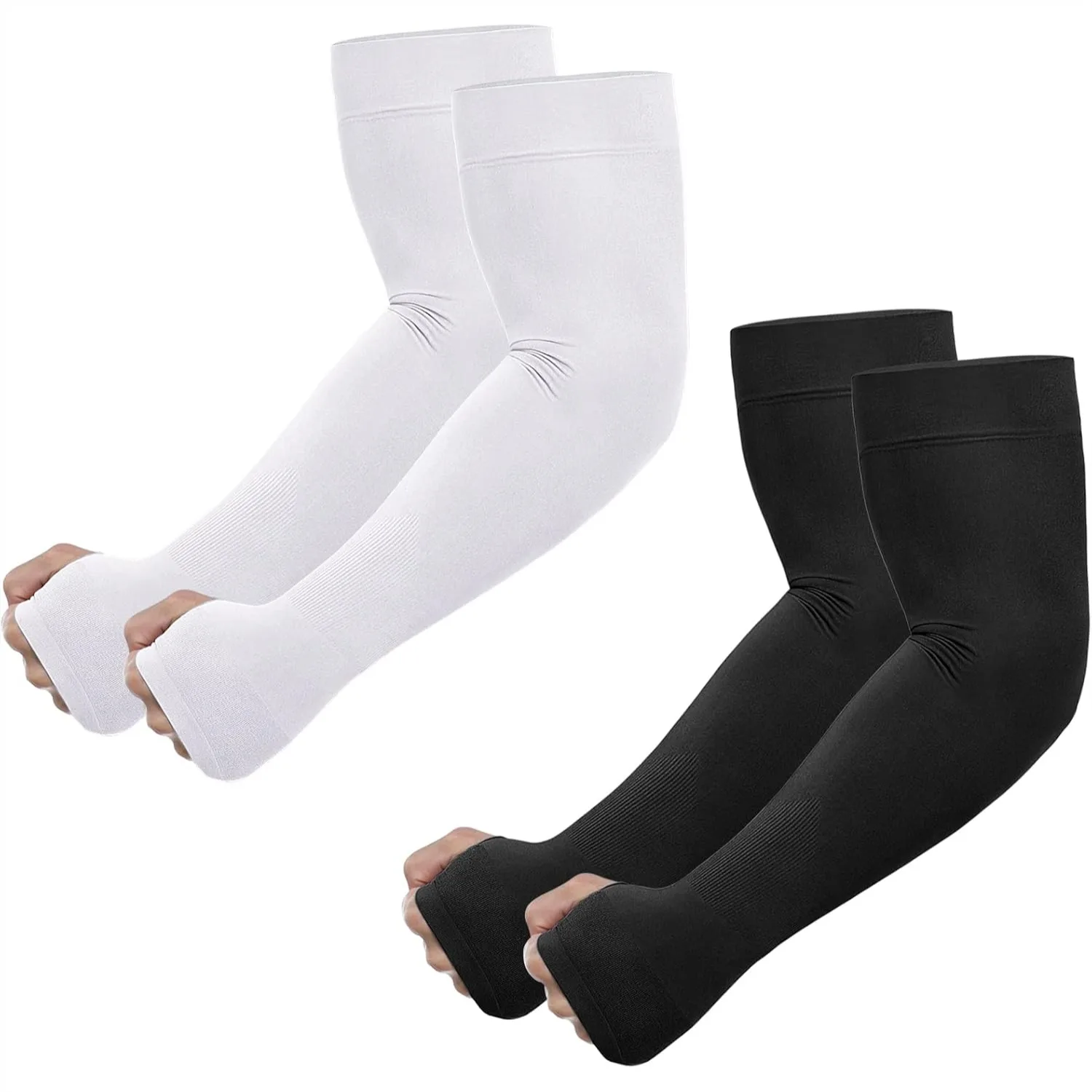 

Sun Protection Arm Sleeves with Thumb Hole for Men Women, Cooling Tattoo Cover Sleeves Mid-Compression