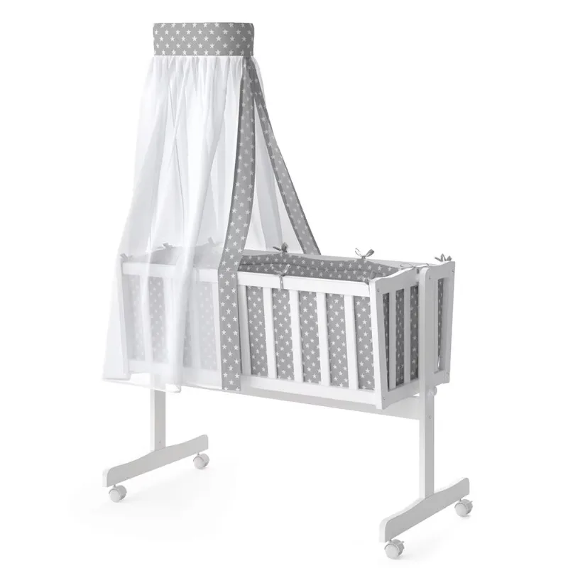 

Solid newborn crib Wooden cradle, convenient, practical and durable