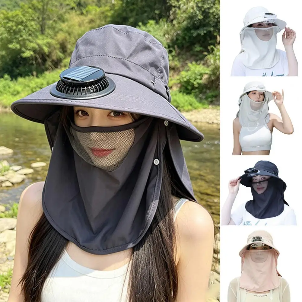 

Solar Fan Hat Camping Cap Lightweight Travel Hat with Built-in Solar Fan Upf 50 Breathable Wide Brim Cap for Hiking Camping