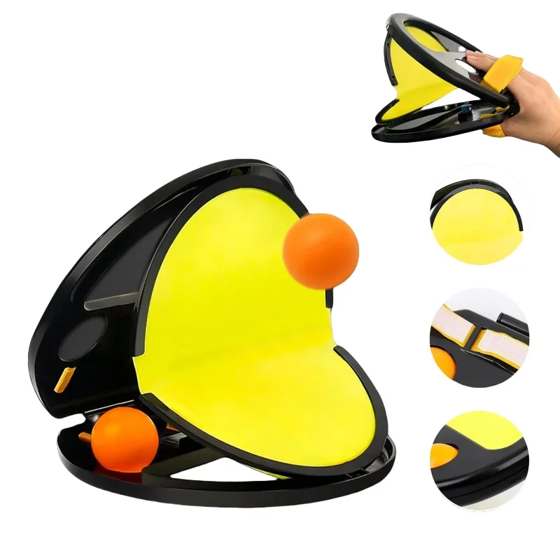 Hand Catch Ball Toys Outdoor Single/Multi-Player Fun Catapult Hand Catch Ball Collapsible Sports Ping Pong Hand Clip Ball Toys