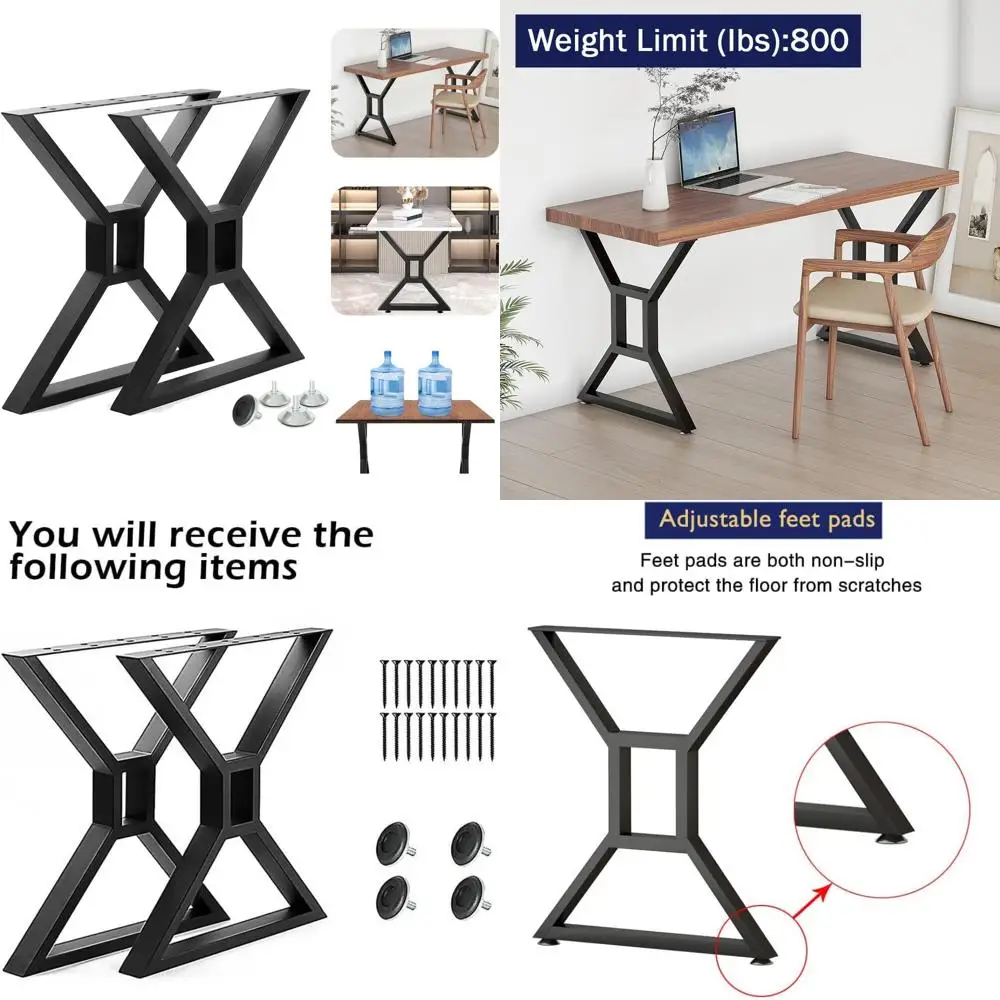 Pernas de mesa de metal modernas de 28 polegadas de altura, pernas de mesa soldadas de ferro fundido para projetos domésticos DIY, adequadas para mesinhas de cabeceira, mesas de centro,
