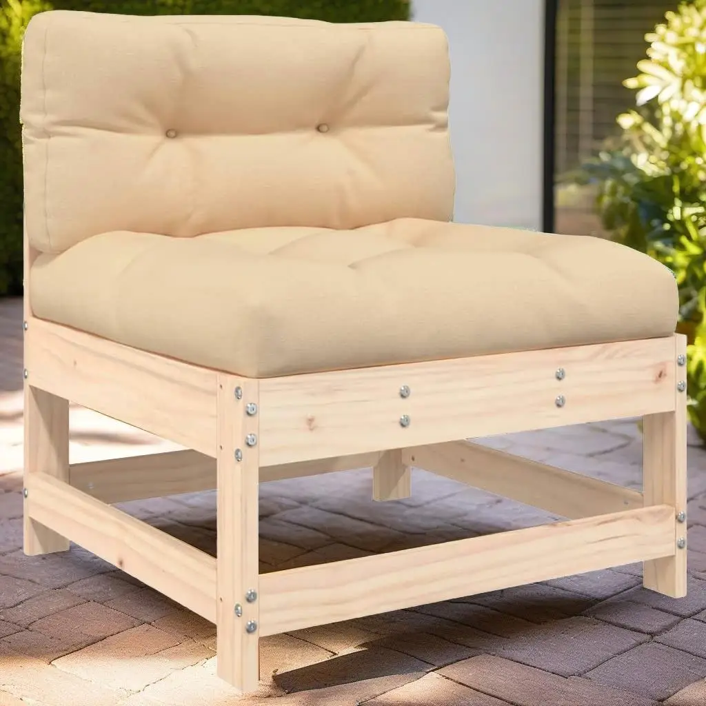 6-Piece Patio Lounge Set with Cushions - Durable Solid Wood Furniture for Outdoor Relaxation