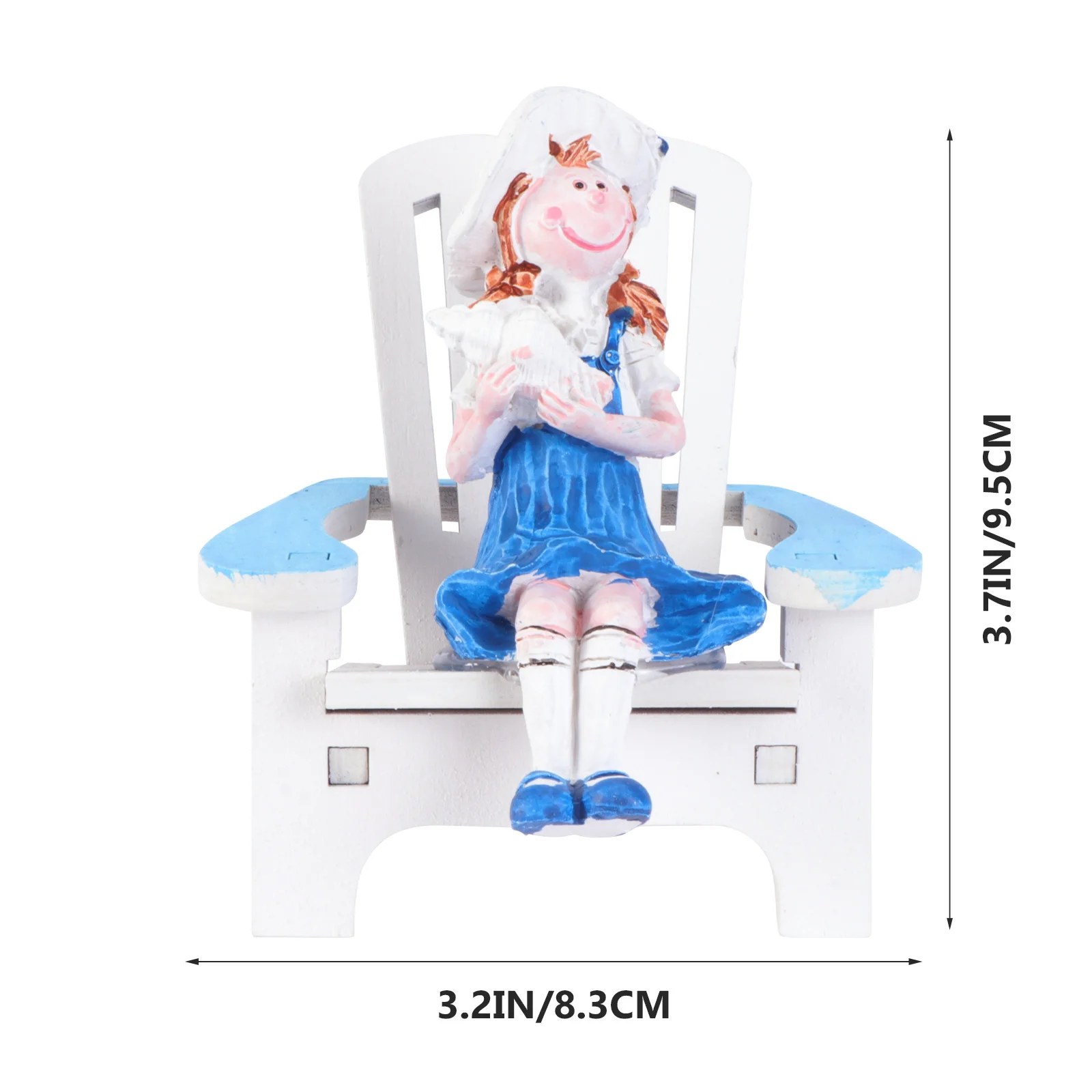 

1pc Wooden Home Decor Craft Mediterranean Style Cartoon Chair For Cabinet Desktop Bookshelf Showcase Holiday Gift Ornament