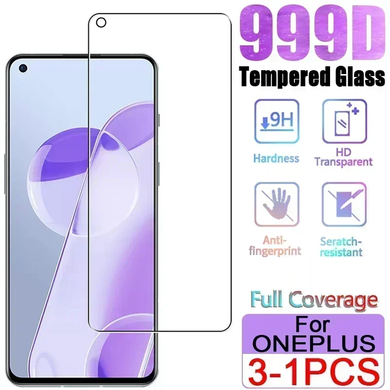 Full Cover Tempered Glass on Screen Protector For Oneplus 11 9 10 8 Pro Curved Glass Oneplus 10T Nord 2 7 8T 9 9R 9rt 7t ACE Pro