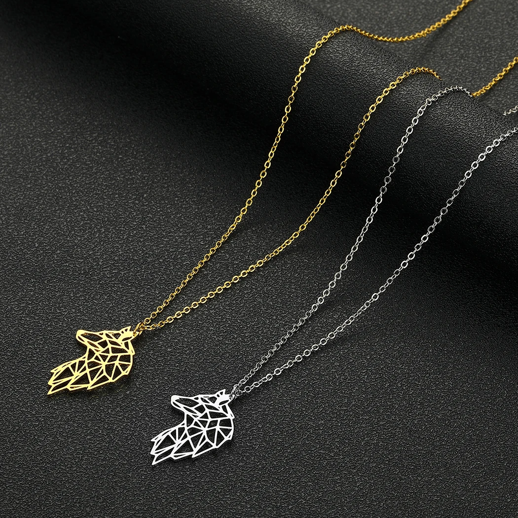 كينيتيال الذئب قلادة للرجال النساء الفولاذ المقاوم للصدأ القلائد موضة الحيوان الذكور قلادة مجوهرات بسيطة هدايا الصبي #4