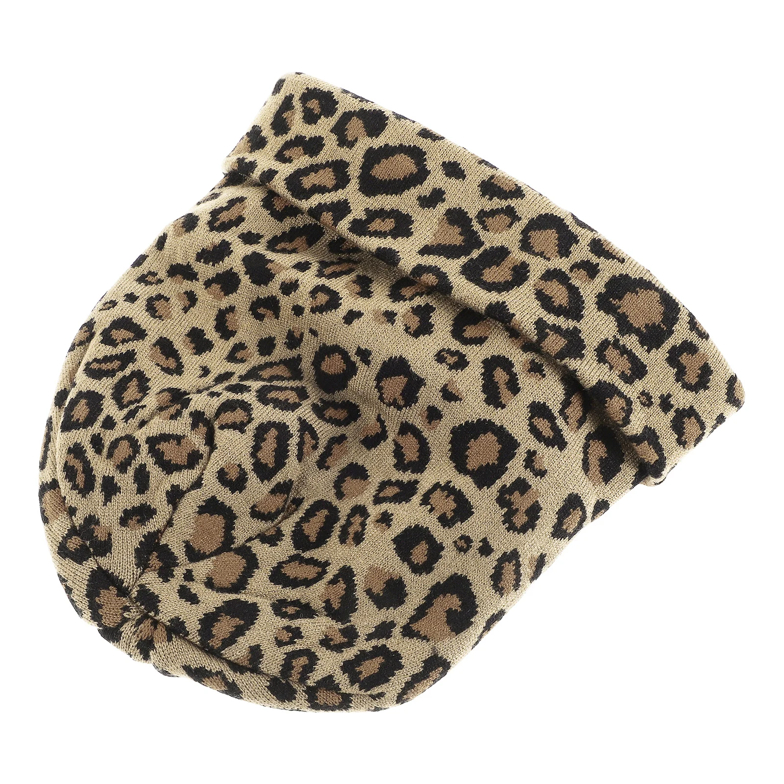 

Camel Leopard Woman Knit Hat Warm One Size Fits Most Stretch Beanie for Winter Autumn Travel Walking Outdoor Fashion Accessory