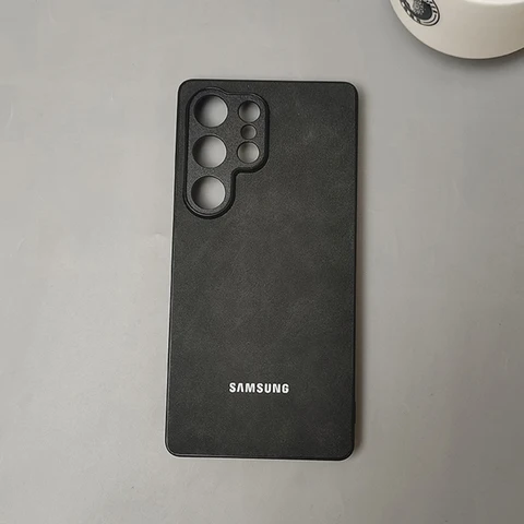Samsung Galaxy S25 S24 S23 FE S22 S21 Ultra Plus A55 A56 кожаный чехол для телефона из овчины, защитный чехол для объектива из мягкой овчины