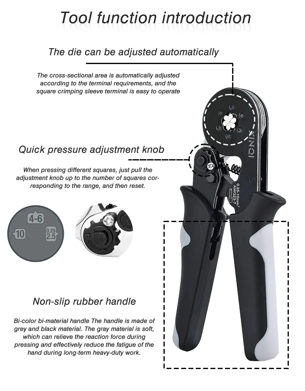 Tubular Terminal Crimping Tools Mini Electrical Pliers HSC8 10-6A 0.25-10mm² 23-7AWG 6-6 0.25-6mm² High Precision Clamp Sets