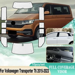 Full Window Sunshades For VW Volkswagen Transporter T6 LWB 2015~2023 Car Windshield Sun Protection Visor Anti-UV Car Accessories