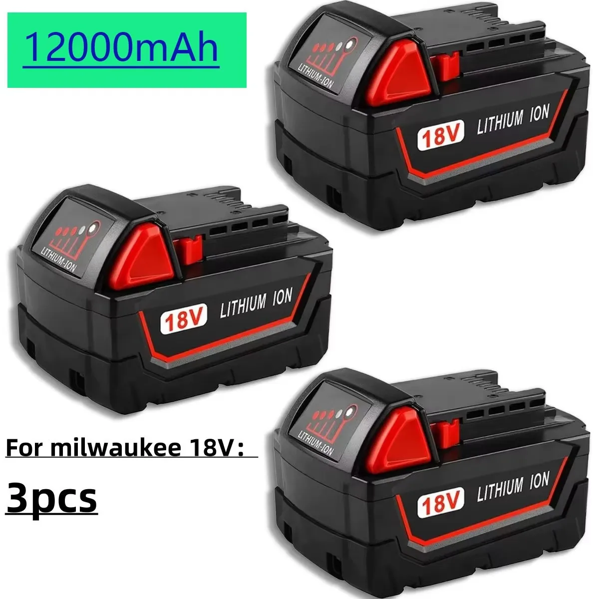 18V lithium ion battery For Milwaukee M18 Power Tool Battery, Charger, 18V 6000mAh, BR, XC, 18V,  M18B5, 48-11-1860, Built-in