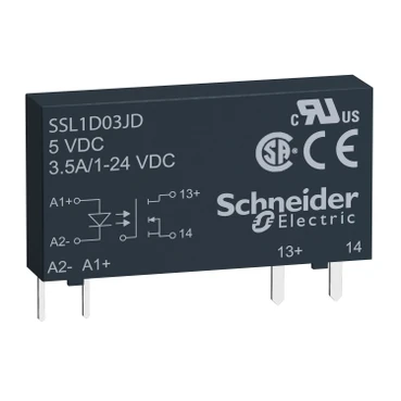 SSL1D03BD  Solid state slim relay, Harmony, 3.5A, DC switching, input 15...30V DC, output 1...24V DC