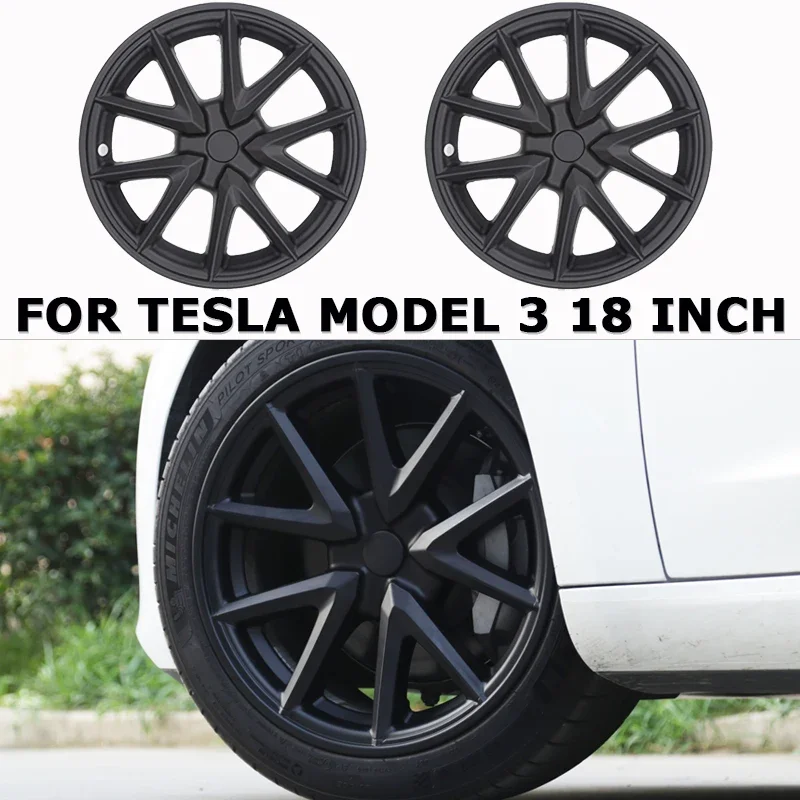 4PCS Car Wheel Cover 18 Inch Performance Replacement Hub Cap Automobile Tires Hubcap Accessories for Tesla Model 3 2016-2023