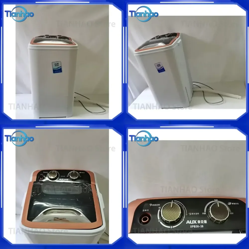 Semi-Automatic Washing Machine 3kg Mini Portable Washer with Spin Dryer 240W Compact Laundry IPX4 220V Quick Wash Function