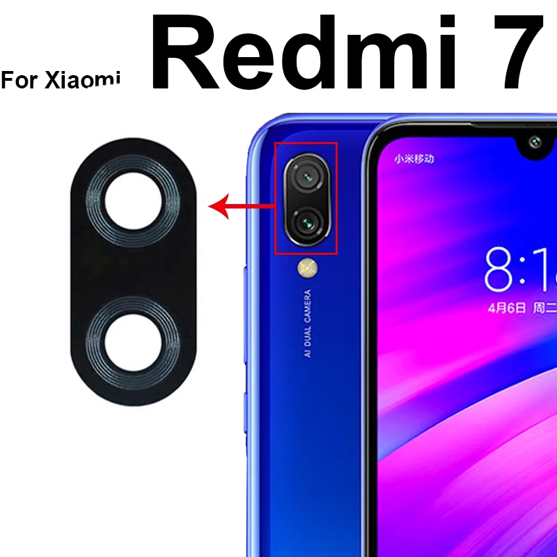 Back Rear Camera Glass Lens With Sticker Glue For Xiaomi Redmi 10 9 8 7 6 Pro 9T 9C 9A 8A 7A 6A Back Camera Glass Lens Adhensive