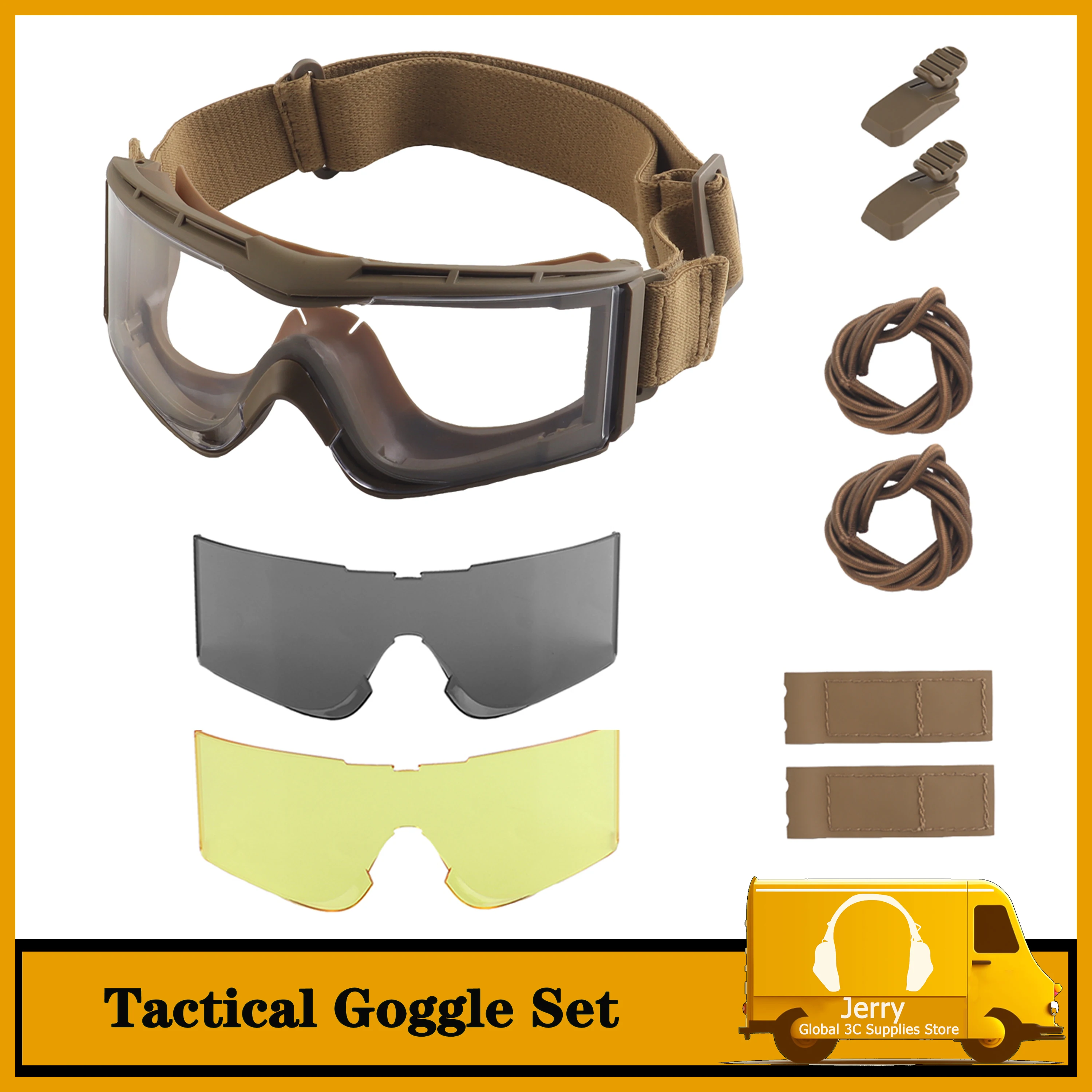 

protect wind, fog, glare and dust Tactical Goggle Set,Headgear Mode for outdoor walking hunting shooting Tactical Games glasses