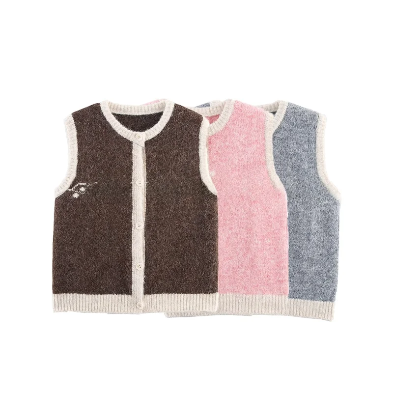 JNLEAOG femmes tricoté Faion Design Sensation automne nouveau Sle pull gilet à pois motif rond Ne fibre de Polyester