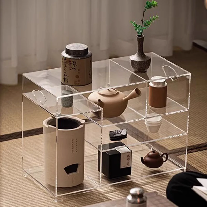 

Transparent acrylic cup holder storage high-end Chinese teapot storage art teapot tea set display