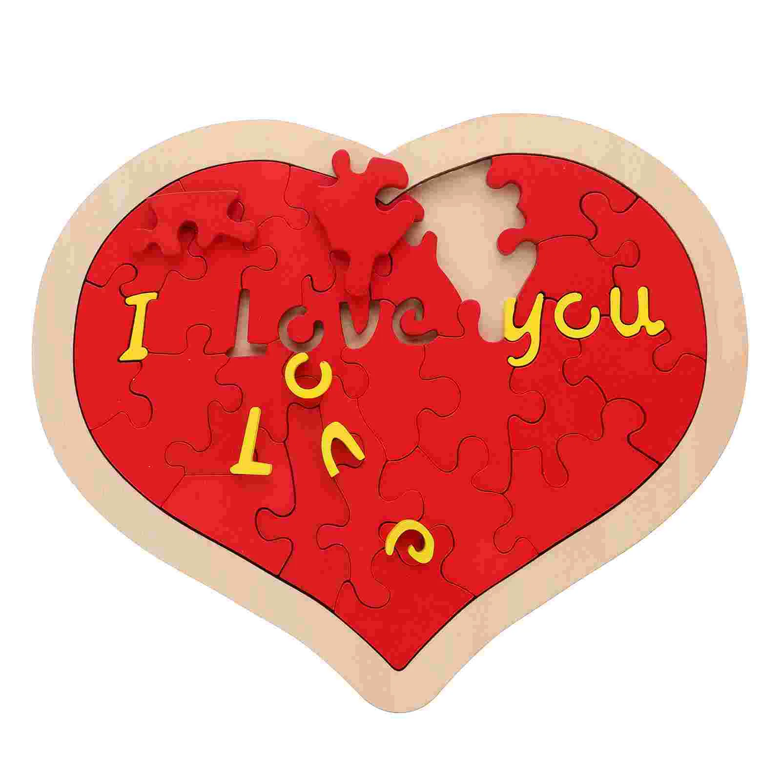 

Wooden Love Puzzle Small Puzzles Valentines Day Heart Smooth Jigsaw Gifts Red Shaped Handmade You Crafts Projects Child