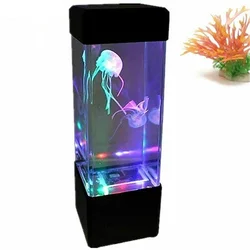 Jellyfish Tank Night Light Aquarium Style LED Lamp Sensory Autism LED Desk Lamp Jellyfish Aquarium Lamp Light 7 Color Change