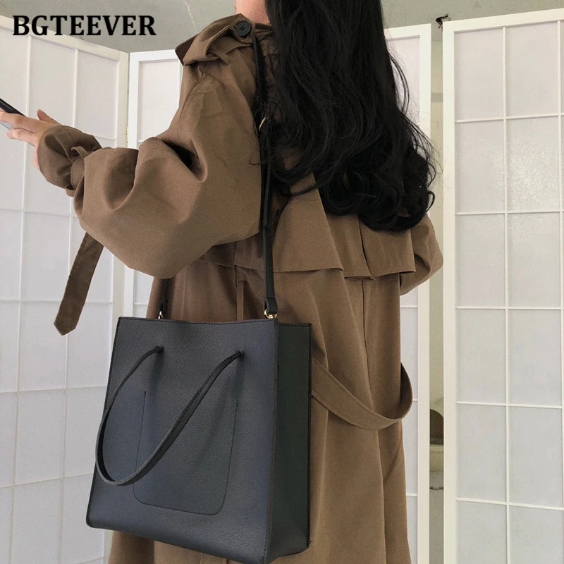 BGTEEVER Autumn Winter Loose Double Breasted Women Long Trench Coats Vintage Full Sleeve Belted Ladies Overcoats