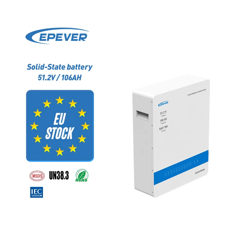 Epever EU Stock Grado A 51.2V 100ah 5KWh Paquete de almacenamiento de batería de estado sólido Batería de litio solar