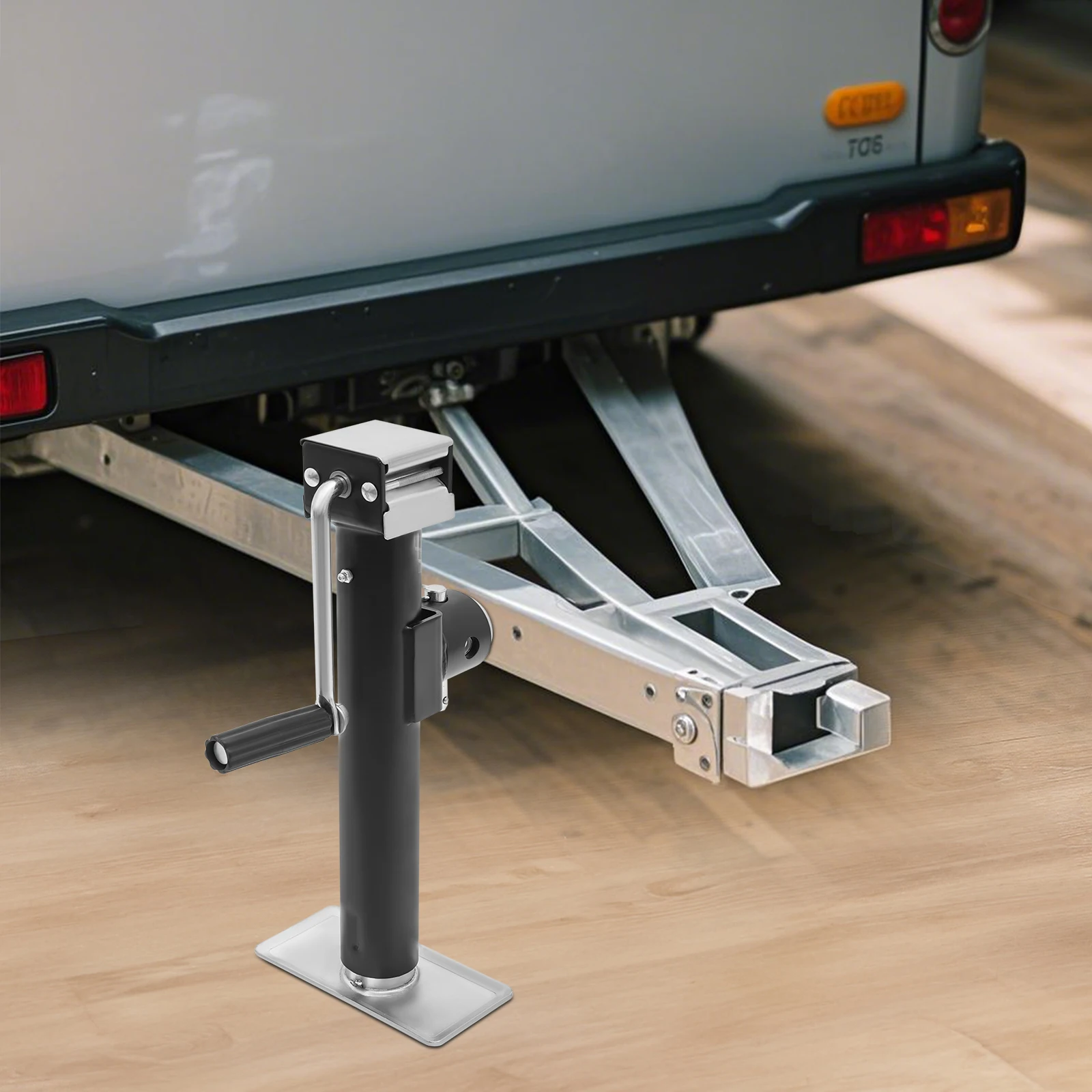 

1T Trailer Supports Jack Leg, Heavy-Duty Bottle Jack 10 Inch Lift Height, Q235B Steel Manual Car Jack w/ Handle Stable Base