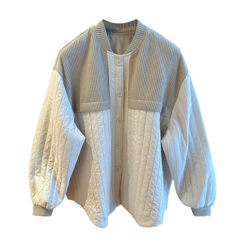 Fouet de conception avancée pour femme, coutures en tricot décontractées, manteau en coton rayé, petite veste légère et fine, Niche At, automne et