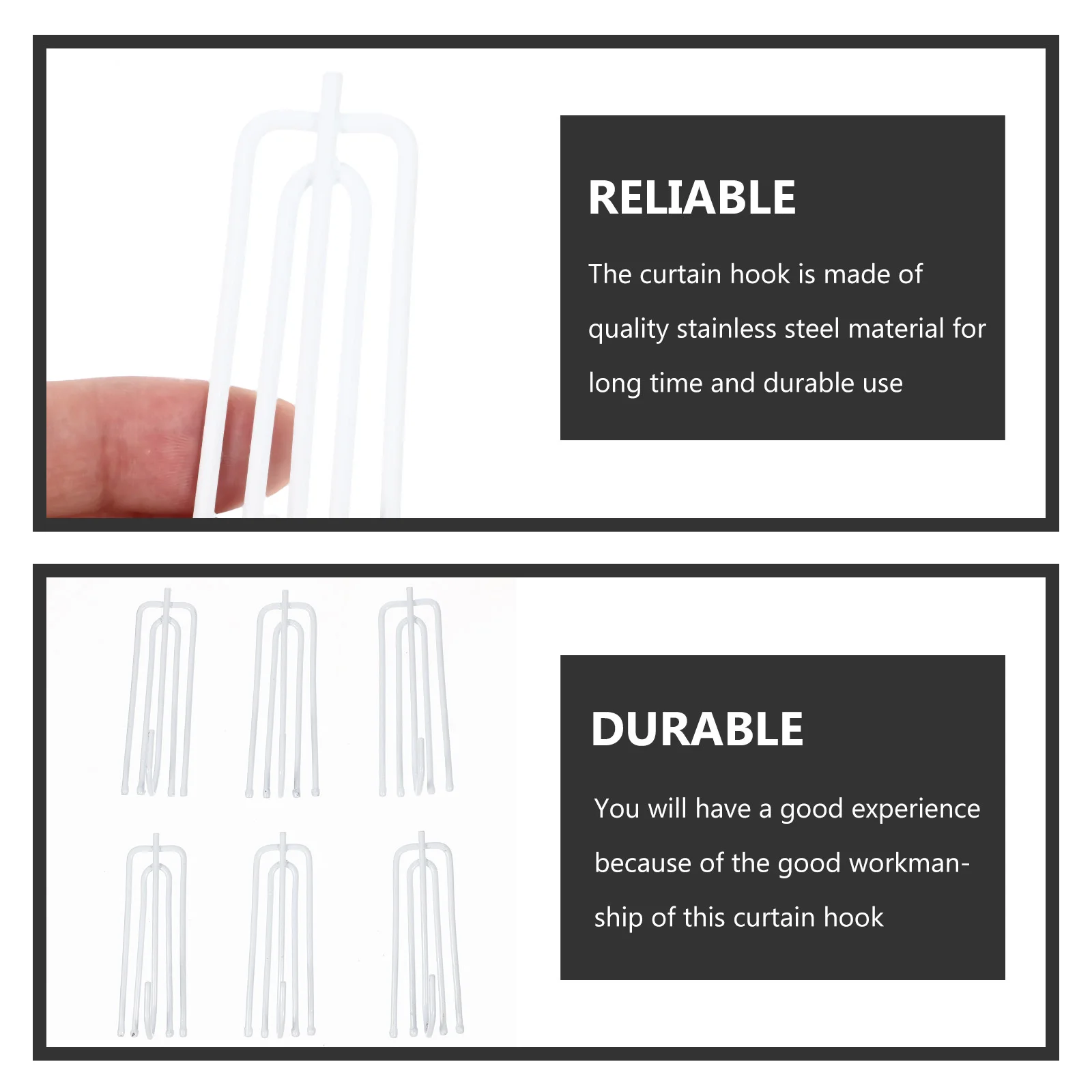 30Pcs Rustproof Stainless Steel Curtain Hooks Easy Install Pinch Pleat Clips Home Decor Curtain Hooks Rustproof Pleat Hook