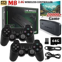 Video Game Sticks M8 Console 2.4G Dual Wireless Controller Game Stick 4K 20000 games 64GB Retro game For Dropshiopping Xmas Gift