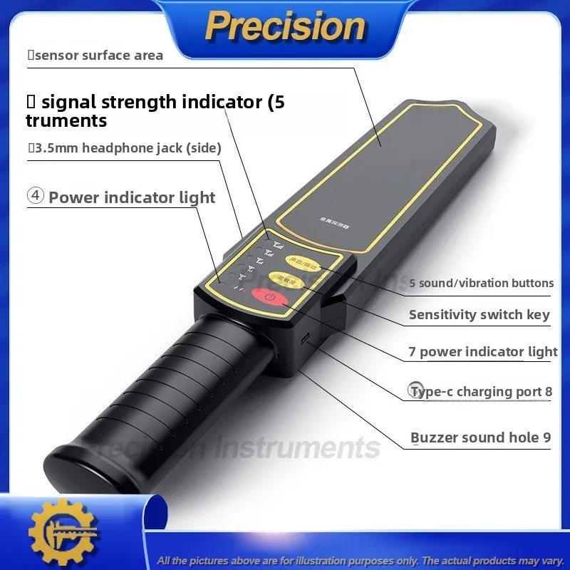 2026 Professional Handheld Metal Detector High Precision Security Scanner for Airport Station Exam Hall Detection