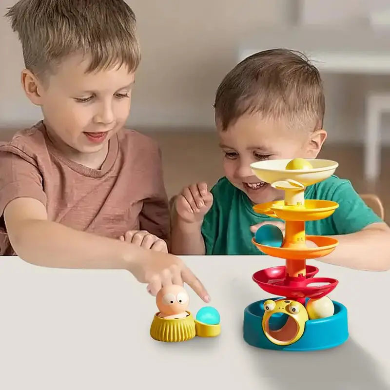 Drop And Go Ball Ramp Toy  Kids Ball Drop Toy Octopus Pitching Five-layer Track Spinningg Children's Toys Kids Educational Toys