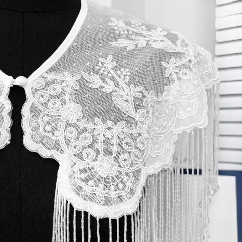 Beautiful Fringed Shoulder Cover False Collar Lightweight And Breathable Removable Collar For Daily Wear