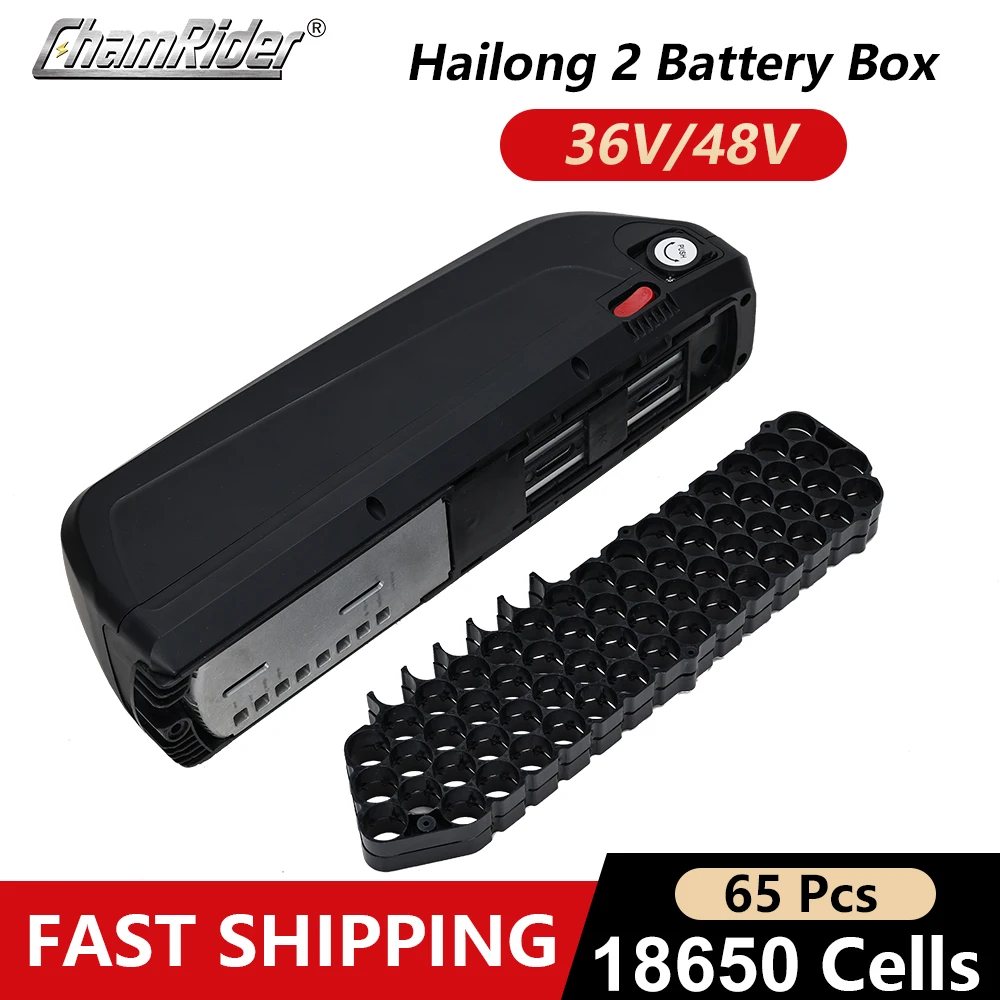 ChamRider HaiLong 2 Ebike Battery Box Electric Bike Down Tube Case with USB, 5V Output, 10S6P, 13S5P, Nickle Strips, SSE-077