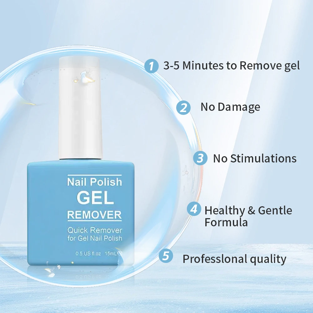 15ml Gel Nail Polish Remover Liquido Professionale Nail Art Cleaner Gel Strumenti per rimuovere lo smalto gel per unghie Rimozione rapida