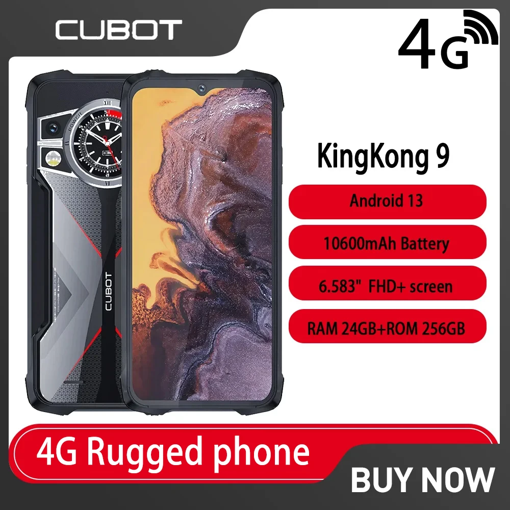 Прочный смартфон Cubot KingKong 9 4G, аккумулятор на базе Android 13