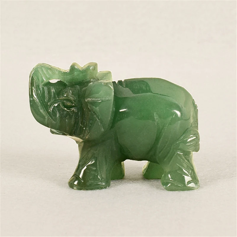 High-Quality Traditional Jade Elephant Animal Shape Decoration Desk Ornaments Gift Home Office Shop Car Decoration