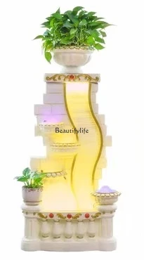 

Living room light luxury circulating water fountain home decoration fish tank TV cabinet next to floor ornament