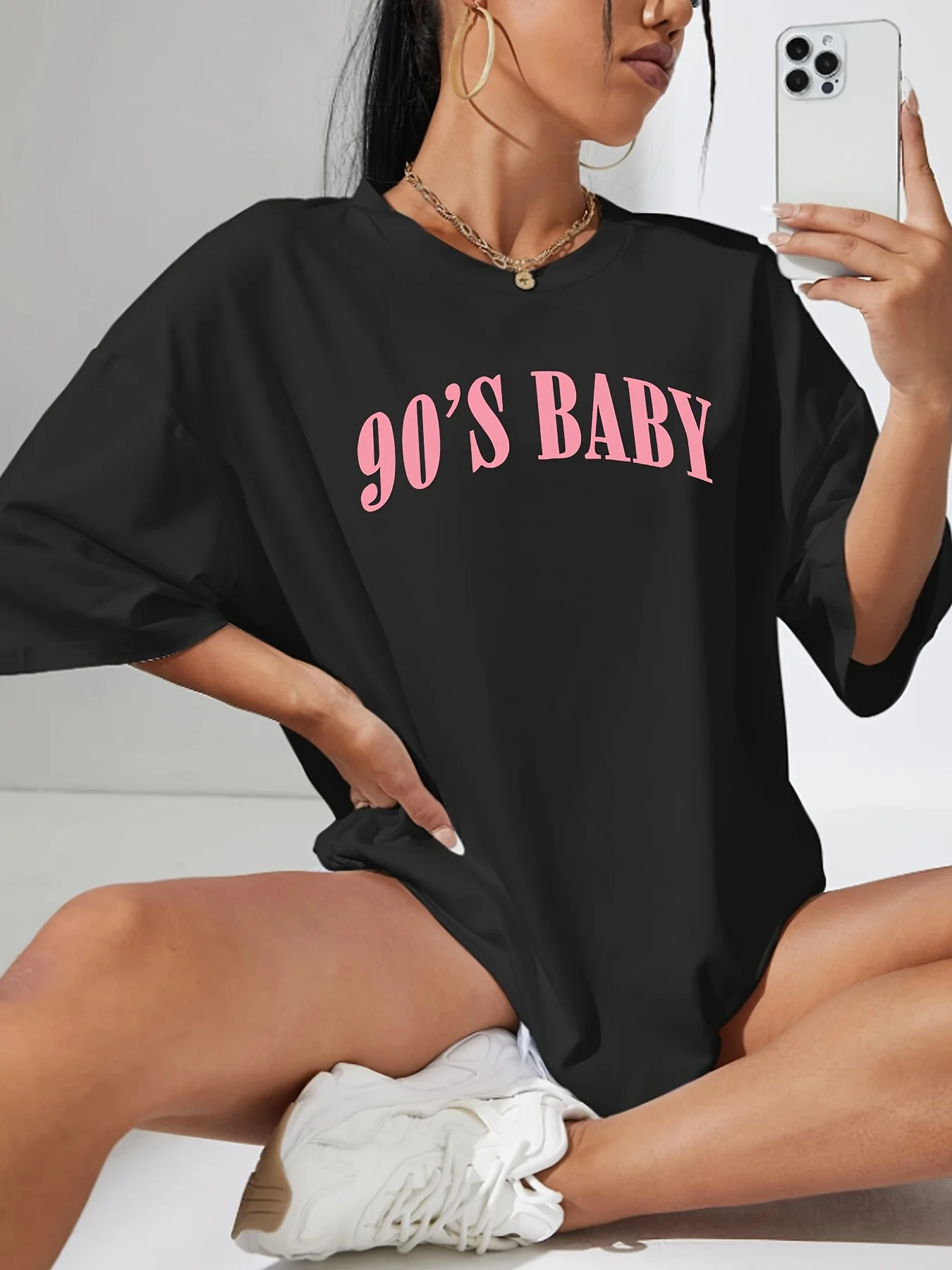 

【2025022401】Женская футболка с круглым вырезом и английскими буквами, модный топ с короткими рукавами и принтом, эластичная футболка