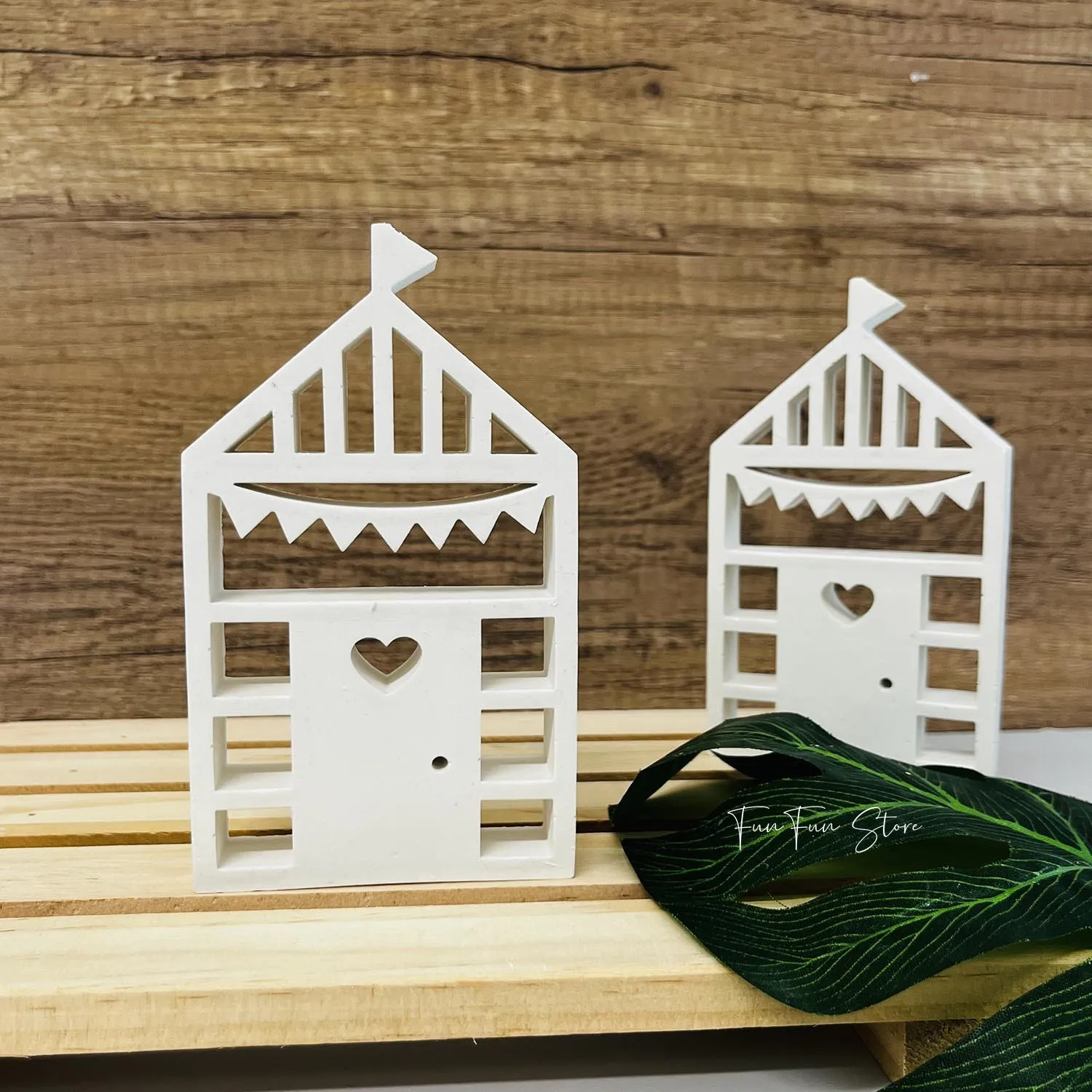 Seaside Beach House Decoration Silicone Mold Handmade Lovely Hollow Love Cabin Drops Glue Plaster Diffuser Stone Making Tool