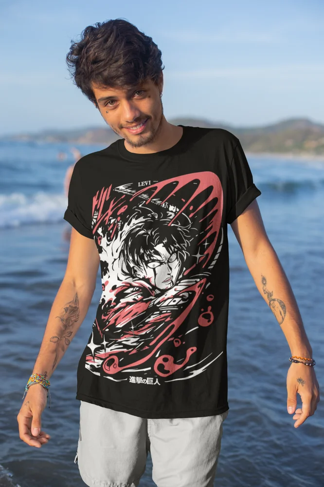 Attack on Titan Levi Shingeki No Kyojin Anime Shirt T-Shirt Soft Tee All Sizes