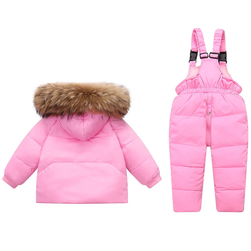 Winter Children\'s Down Jacket Suit for Boys Two-piece Coat+pant Girls 1-5 Year Winter Thickened Kids Clothing Set Bright Color