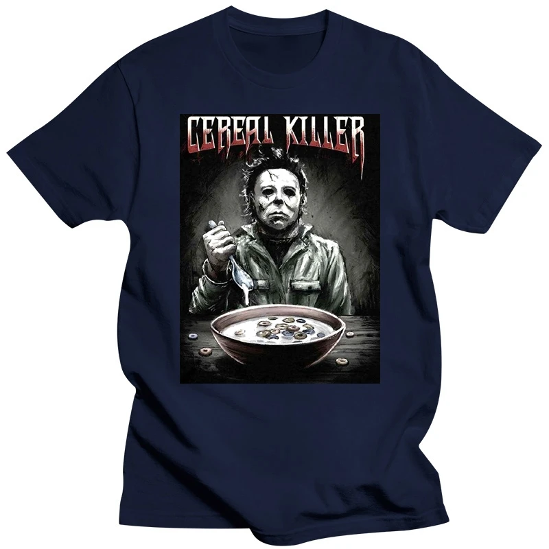 Changes Halloween Michael Myers Halloween Cereal Killer Black Shirt Men Fashion Black Cotton