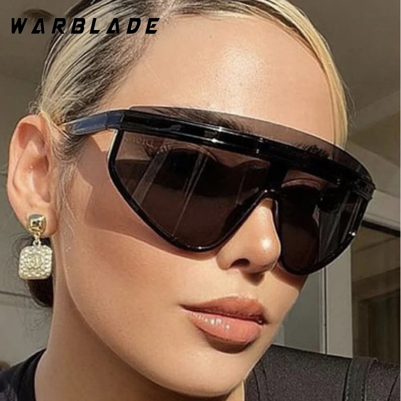 

New Fashion Oversized One-Piece Sunglasses Women Sports Y2K Luxury Brand Designer Glasses Drive Windproof Goggles UV400 Lunette
