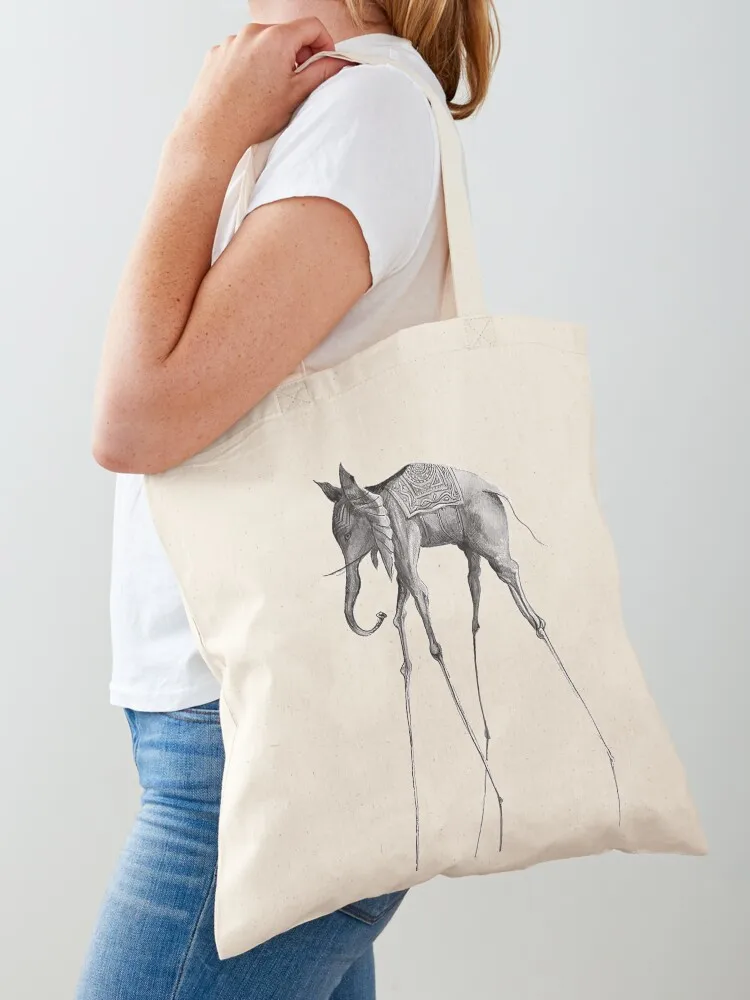Dali's Elephant Tote Bag reusable shopping bag Reusable bags tote bag woman eco pack