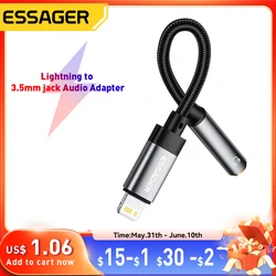 Essager Lightning to 3.5mm jack Audio Adapter Headphone Aux Cable USB Type C to 3.5 Adapter OTG Type C For iphone Xiaomi Oneplus