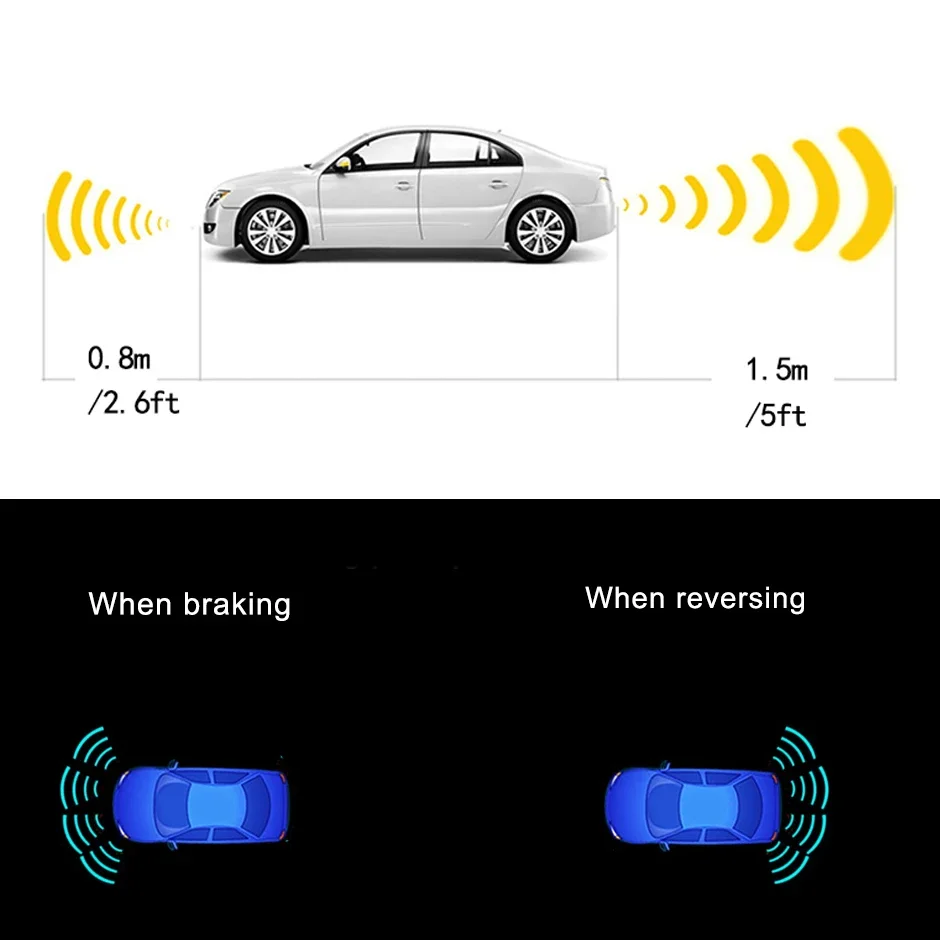 Car Ultrasonic Parking 8 Sensors System Parkmaster Auto Parktronic Kit No Monitor Reversing Backup Radar Buzzer Sound Alarm Fron